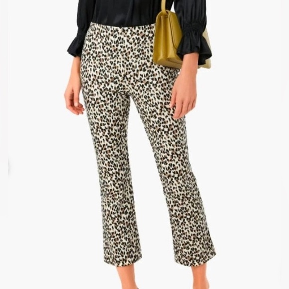 Tuckernuck Ashford Cropped Pants-Leopard Print-Women’s S-Business Casual-NEW-NWT - Picture 1 of 9